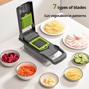 1Pc Green Black 12 in 1 Multifunctional Vegetable Slicer - Home & Kitchen | BuyersFeast