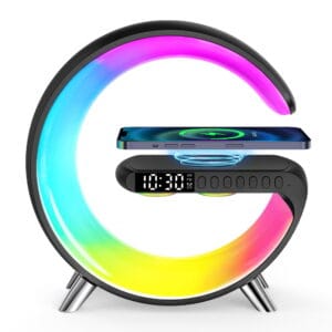GPED Alarm Clock, Digital Alarm Clock Radio with Wireless Charging & LED Table Lamp, Bluetooth Speaker & FM Radio, 4 in 1 Dimmable Night Light Touch Lamp Clock W/ LED Display, Desk Clock for Bedroom - Gadgets | BuyersFeast