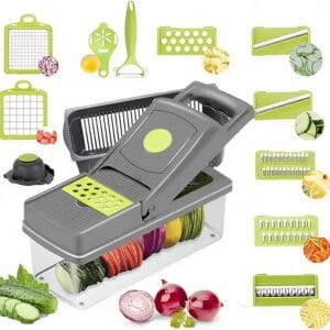 14 in 1 Multifunctional Vegetable Chopper, Mandoline Dicer, Slicer, With Container Box - Home & Kitchen | BuyersFeast