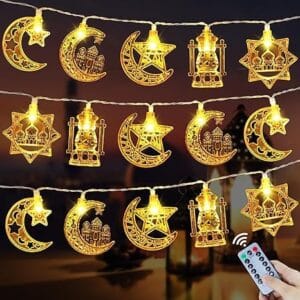 Ramadan Eid Mubarak Decorations String Lights 16.4FT 30 LED Star Moon - Home & Kitchen | BuyersFeast