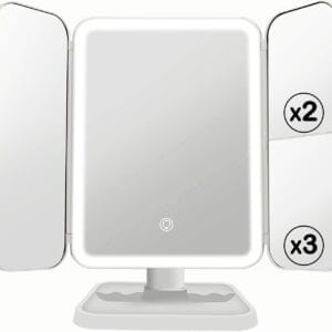 3 Folds Lighted Makeup Mirror - Health & Beauty | BuyersFeast