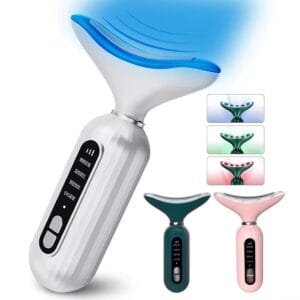 3 Colors Led Neck Face Beauty Device Photon Therapy Skin Tighten Reduce Double Chin Anti Wrinkle - Health & Beauty | BuyersFeast